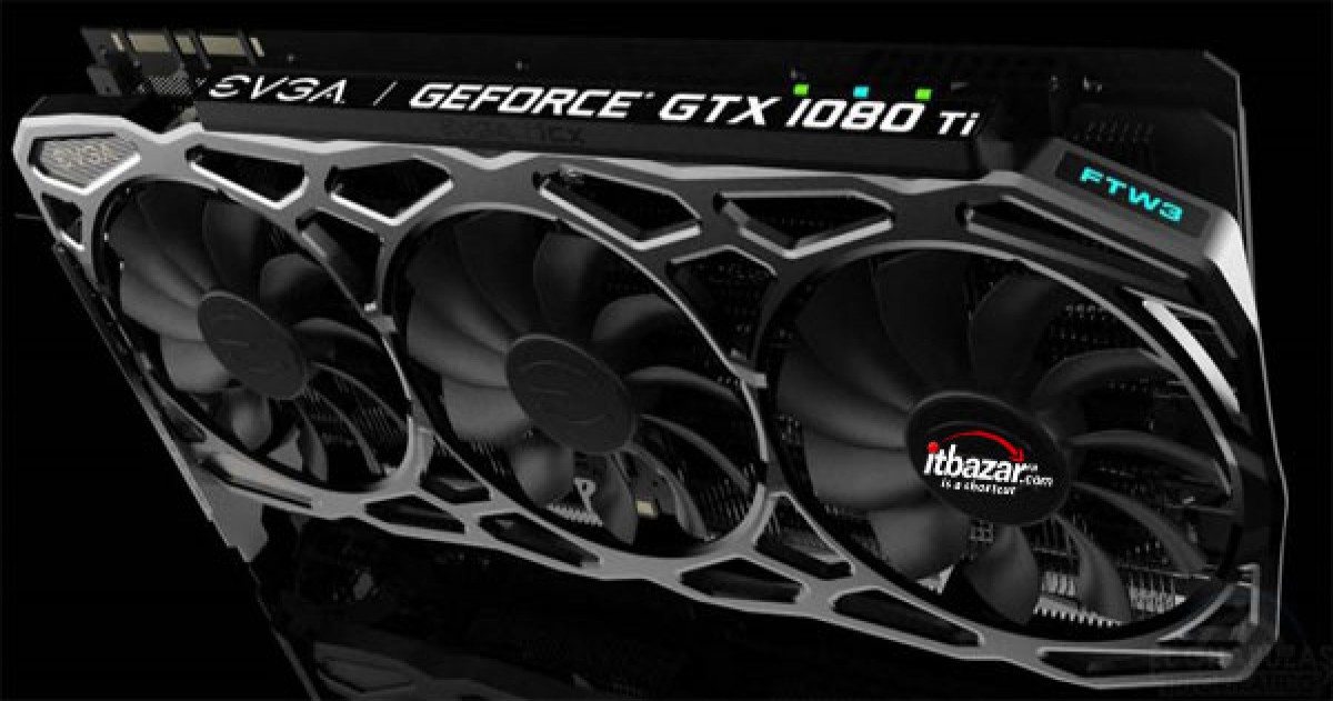 کارت گرافیک EVGA GTX 1080 Ti FTW3 دارای فن خنک کننده iCX