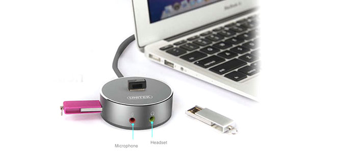 هاب یو اس بی یونیتک USB2 3Port Audio Y-2197