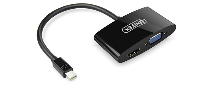 کابل تبدیل Mini DisplayPort به HDMI VGA یونیتک Y-6328BK 