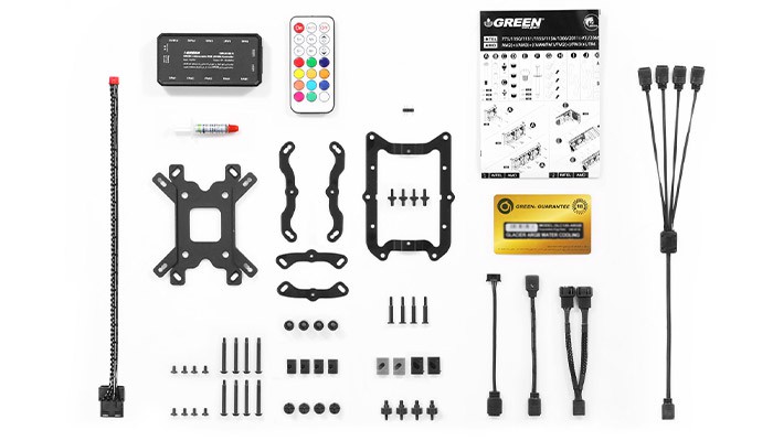 خنک کننده آبی سی پی یو GREEN GLACIER 240 ARGB