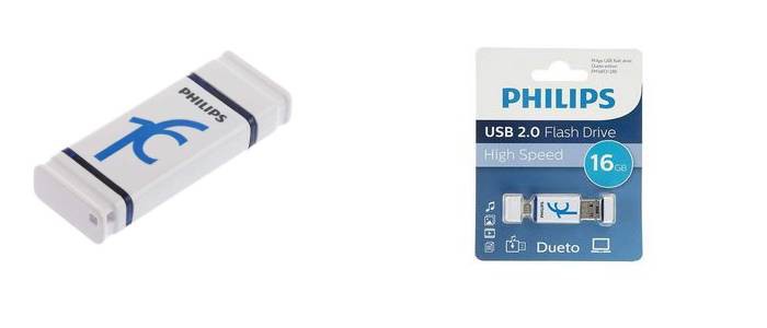 فلش مموری فیلیپس ‏‎ Dueto-FM16FDI28B 16GB USB2