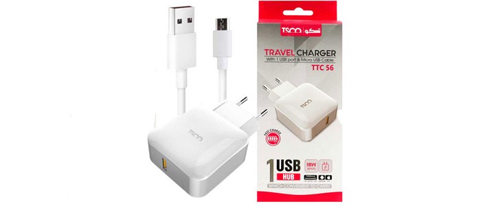 شارژر دیواری تسکو TTC 56 با کابل Micro USB 