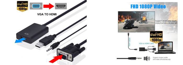 مبدل وی جی آی به HDMI به همراه خروجی صدا